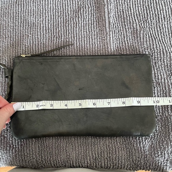 Hacienda Montaecristo Large Wristlet Black Gray Leather Artesian Handmade Mexico - Picture 11 of 12